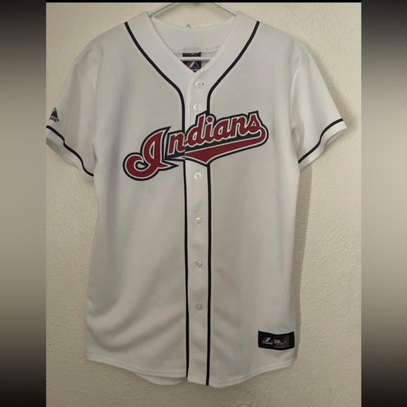 NWT Majestic Grady Sizemore Cleveland Indians Jersey Sz Youth XL White Stitched
